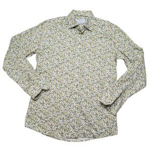 Eton Signature Twill Lemon Print Shirt Men's 15.5 39 Slim Fit Cotton Romania